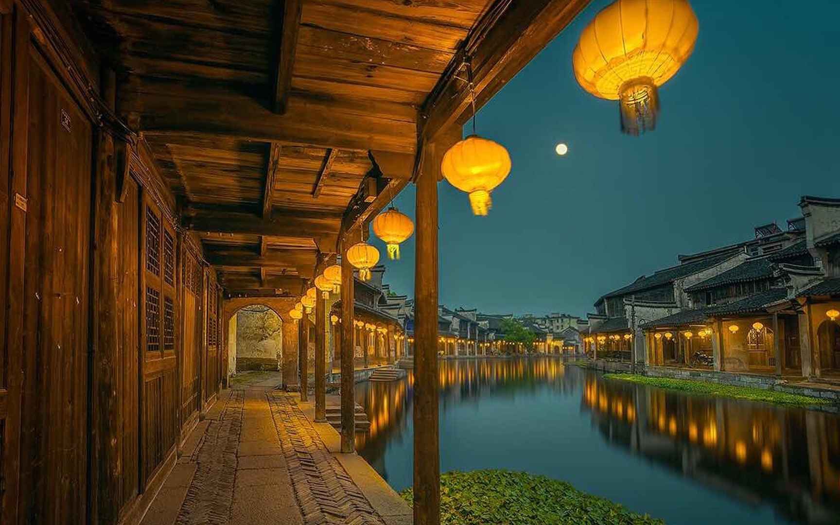 江南水乡的唯美夜色电脑壁纸