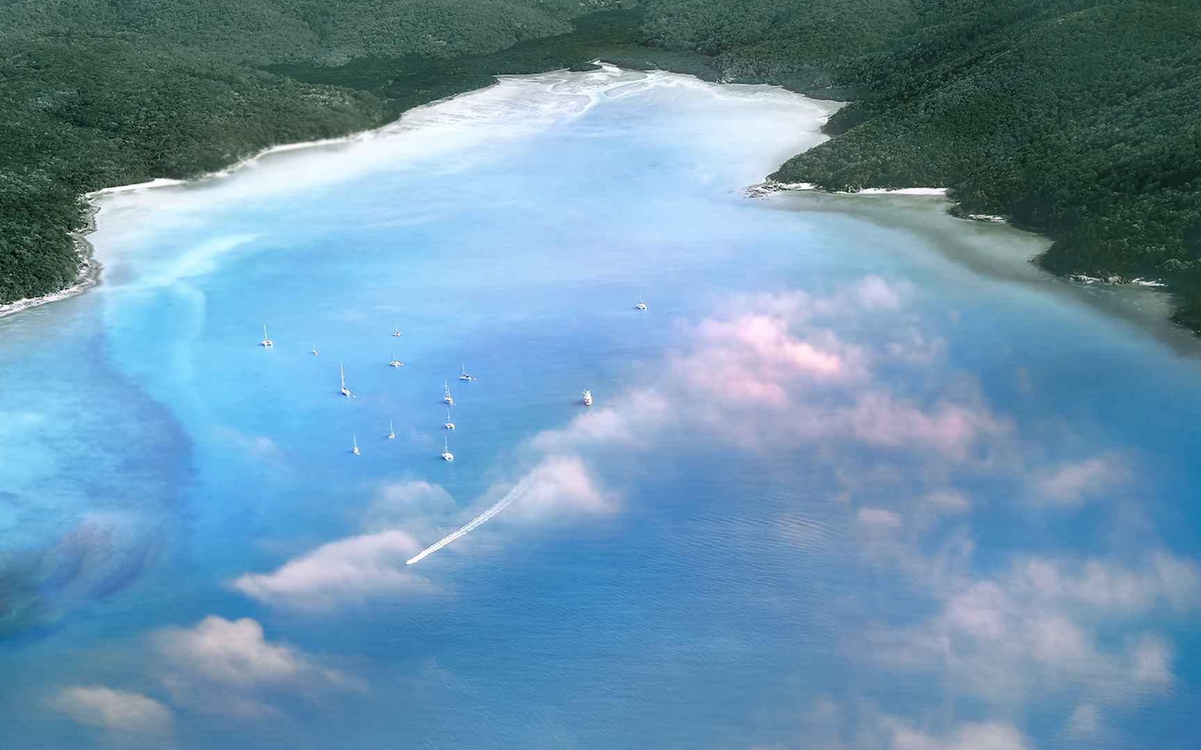 洲最美海滩之白天堂沙滩电脑壁纸-