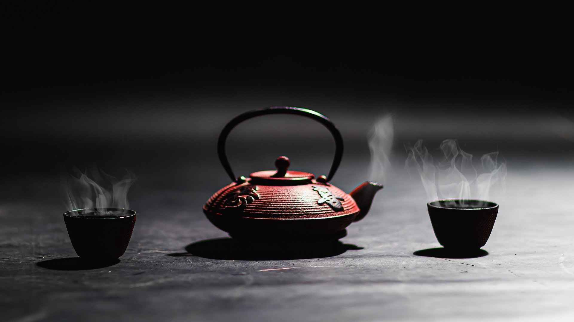 茶壶，茶杯 热茶 静物摄影桌面壁纸图片