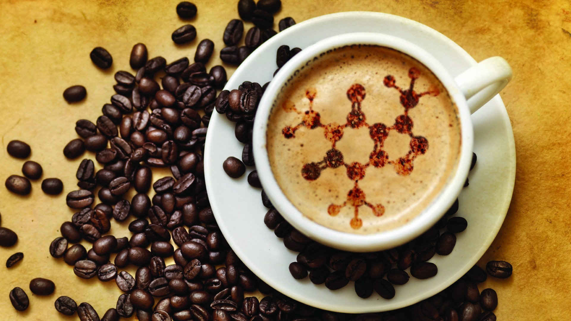 创意咖啡拉花，唯美的咖啡杯桌面壁纸-