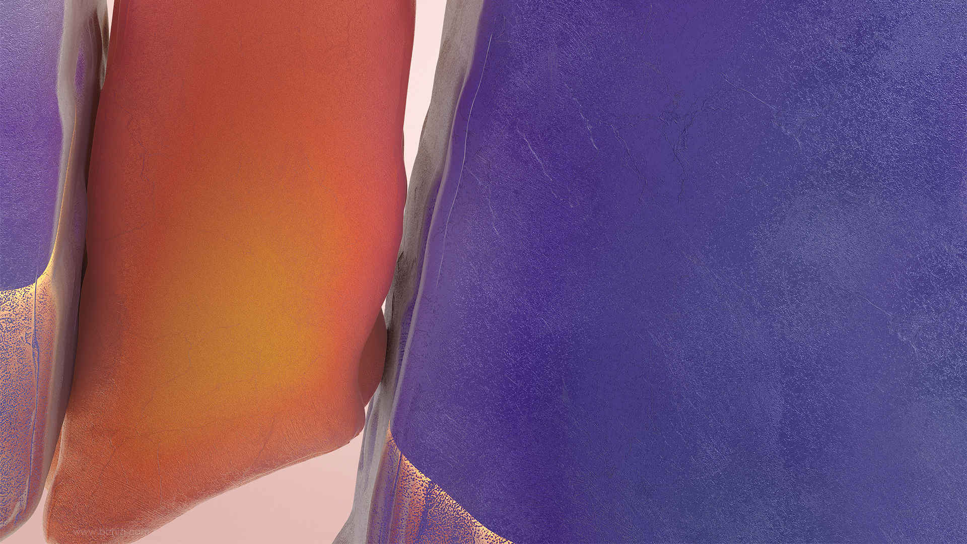 三星Note 20内置橙色和紫色物体边缘壁纸-