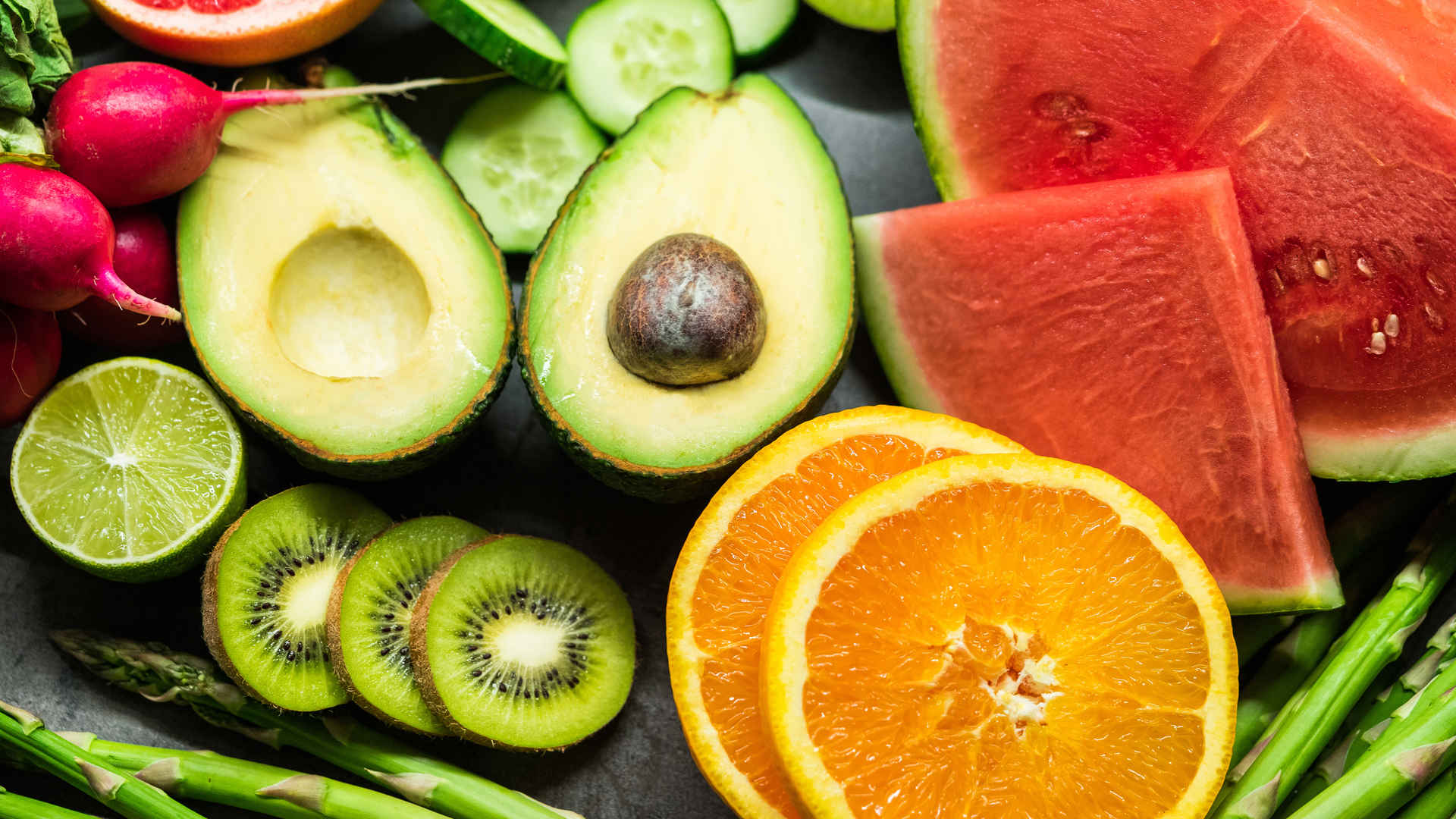 健康的水果和蔬菜4k壁纸-