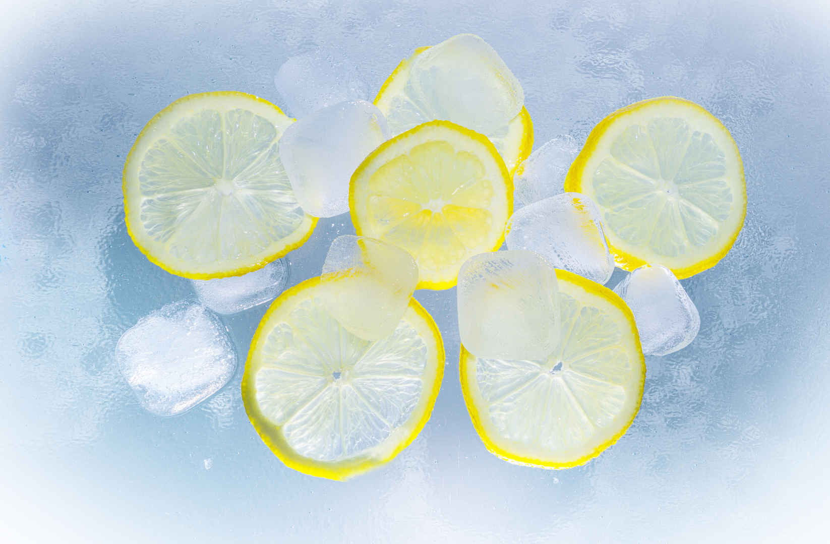 柠檬 柠檬片 冰 水 5K图片-