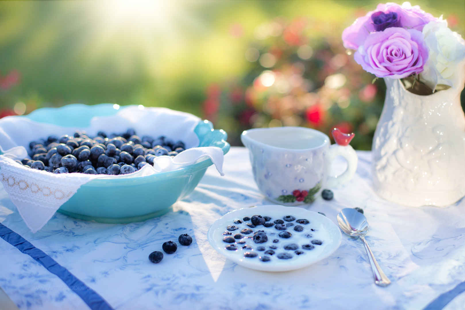 蓝莓奶油早餐5k图片-
