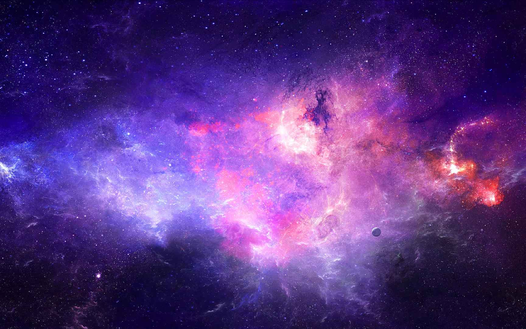 紫光玄幻宇宙星河风景桌面壁纸图片-