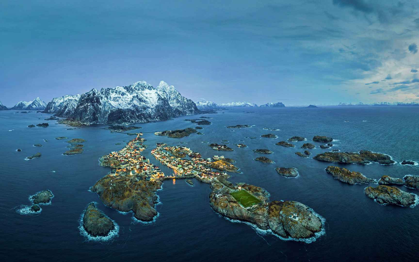 唯美航拍海上的群岛屿高清电脑壁纸-