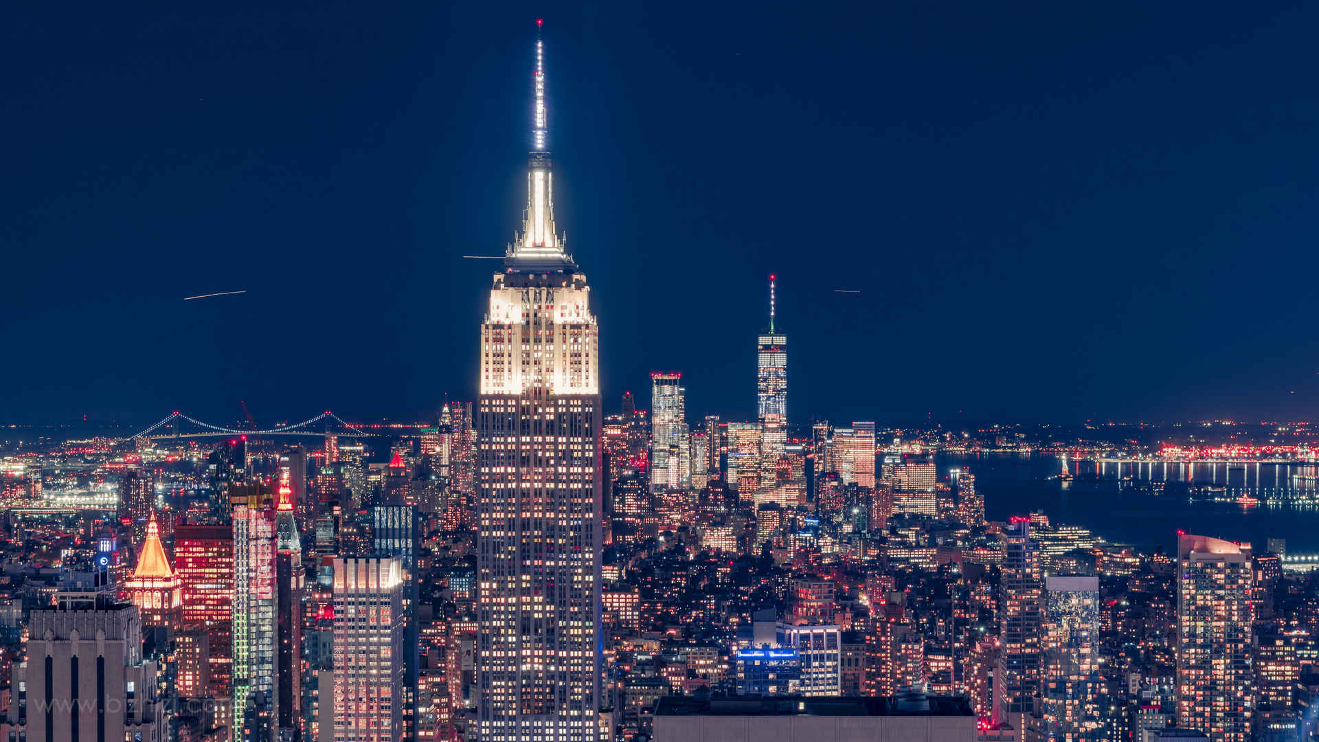 纽约曼哈顿天际线特别漂亮的风景图片-