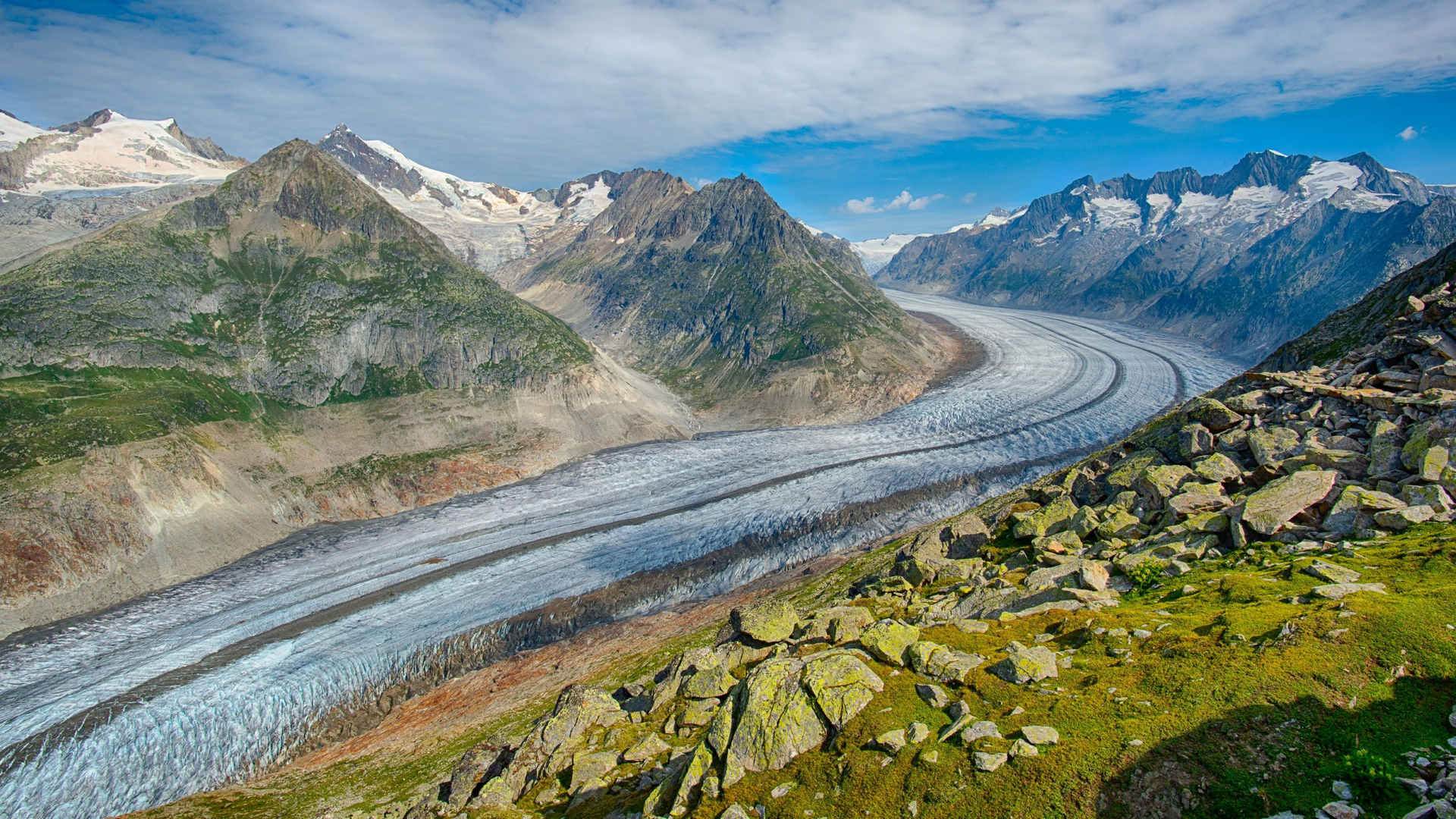 瑞士阿莱奇冰川高清壁纸横屏-