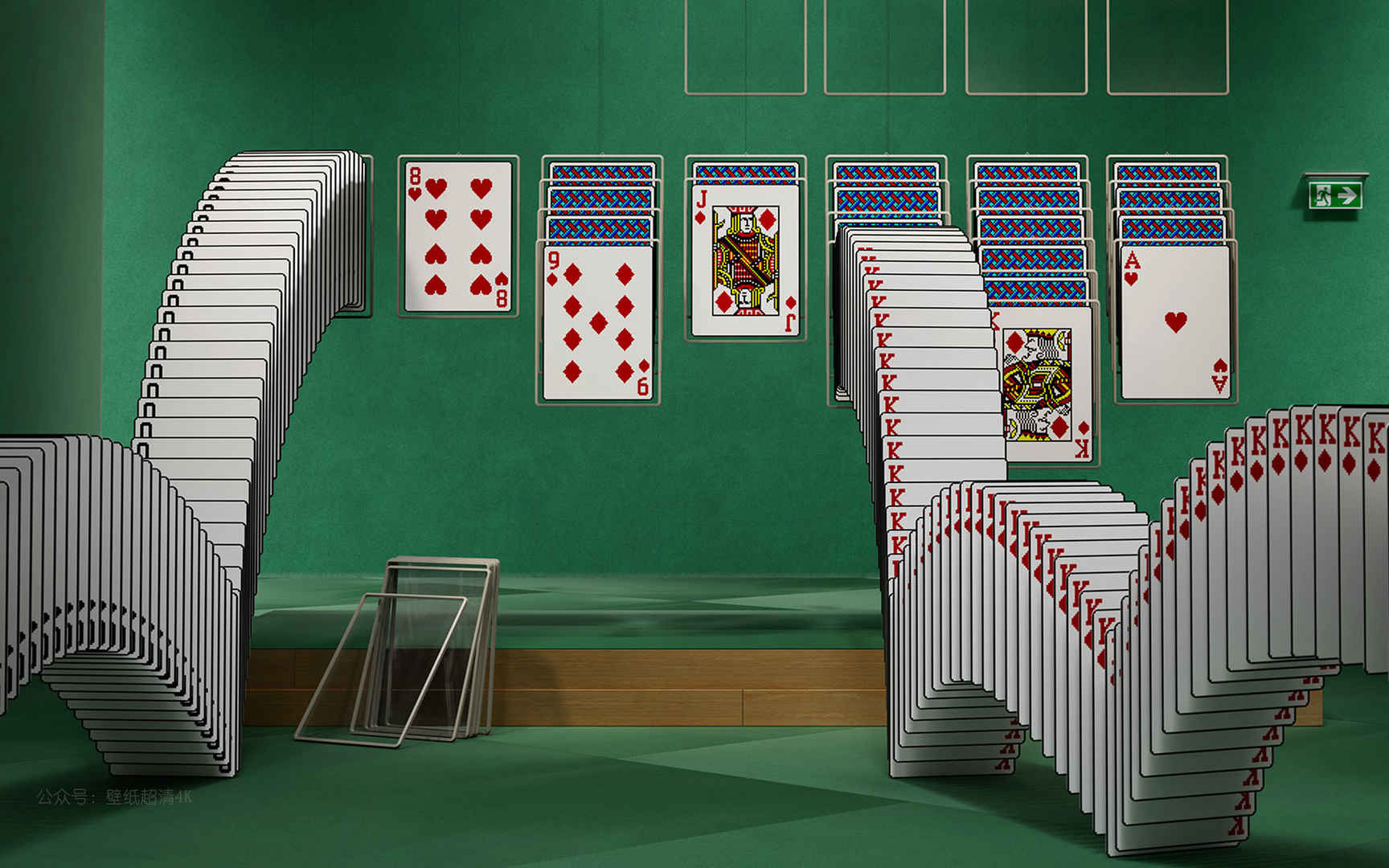 整齐的纸牌扑克电脑壁纸图片
