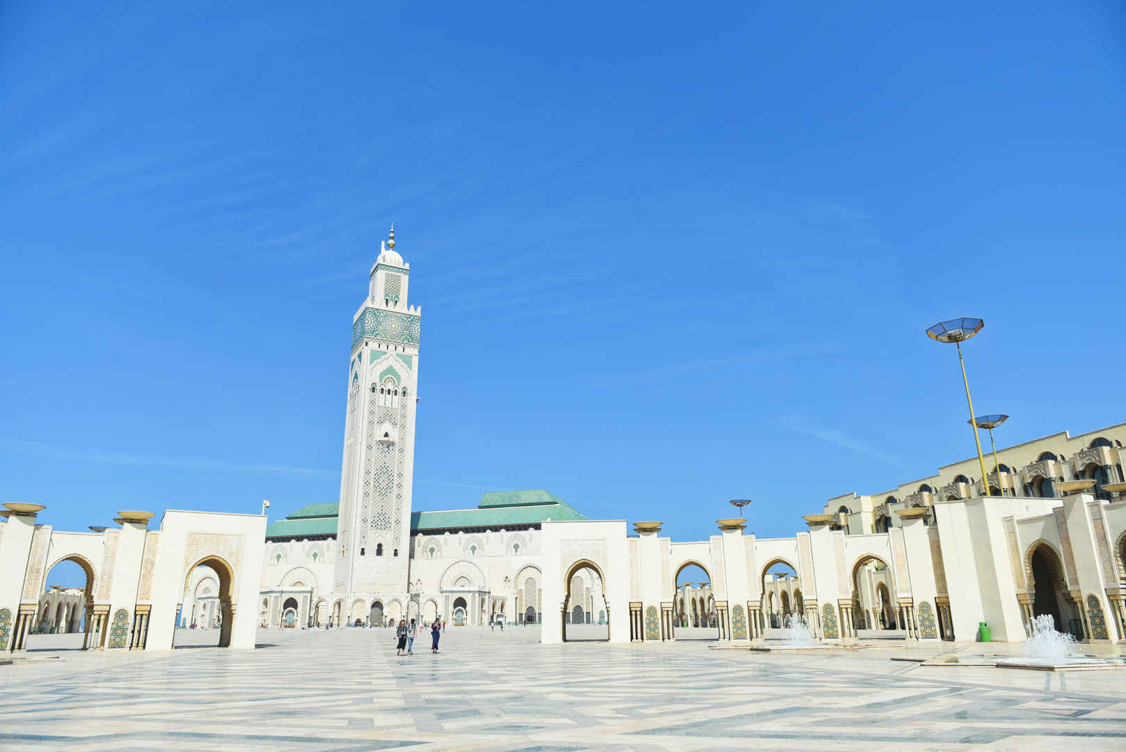 摩洛哥卡萨布兰卡的哈桑二世清真寺建筑风景图片-