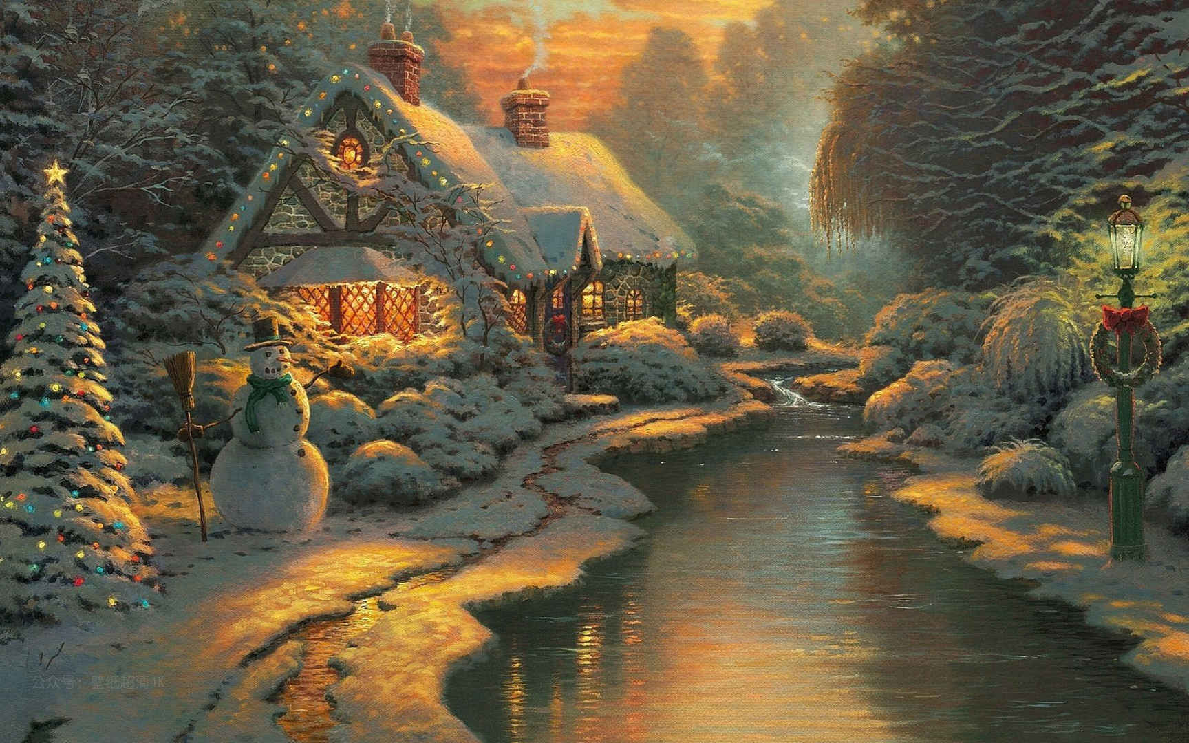 圣诞节温馨的灯高清电脑壁纸图片