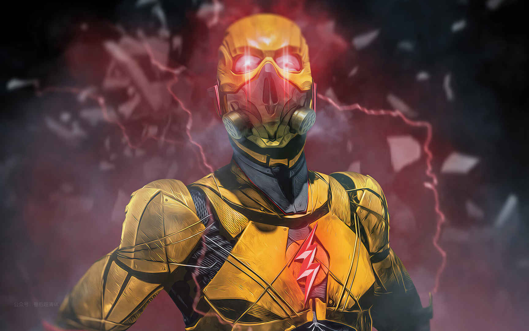 黄色盔甲的超英闪电侠电脑壁纸