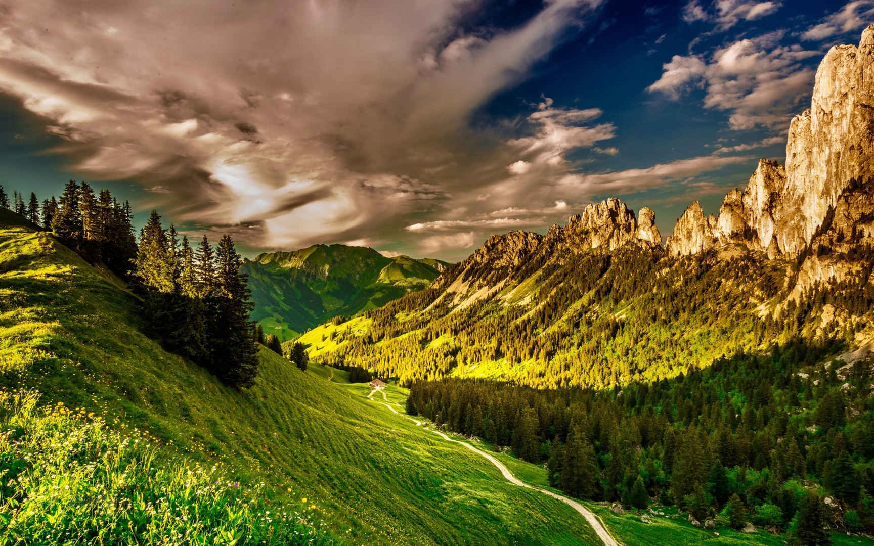 漂亮风景阿尔卑斯山高清电脑壁纸图片