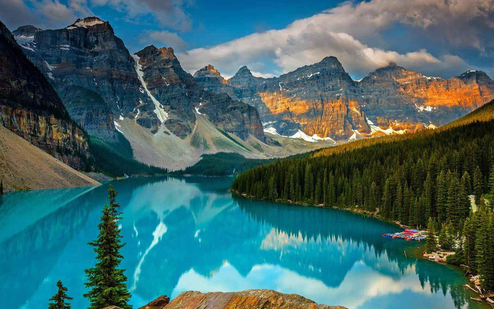 加拿大莫兰湖唯美风景电脑壁纸
