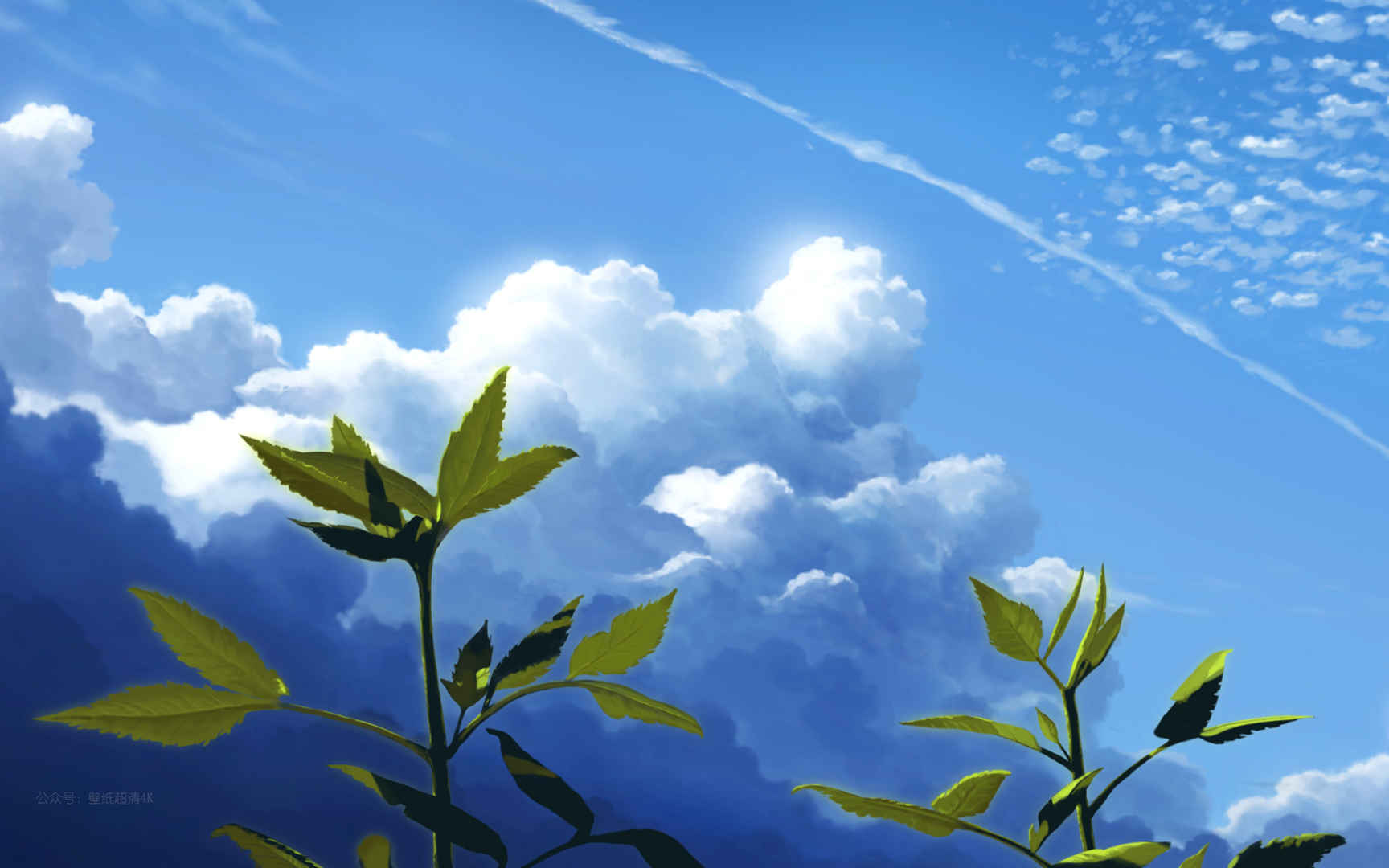 日本动画片天空白云风景壁纸图片