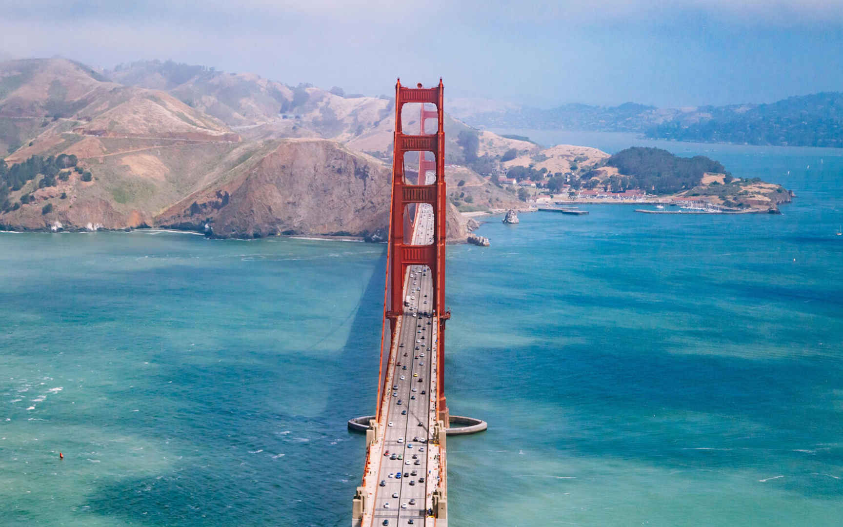 航拍美国金门大桥风景电脑壁纸