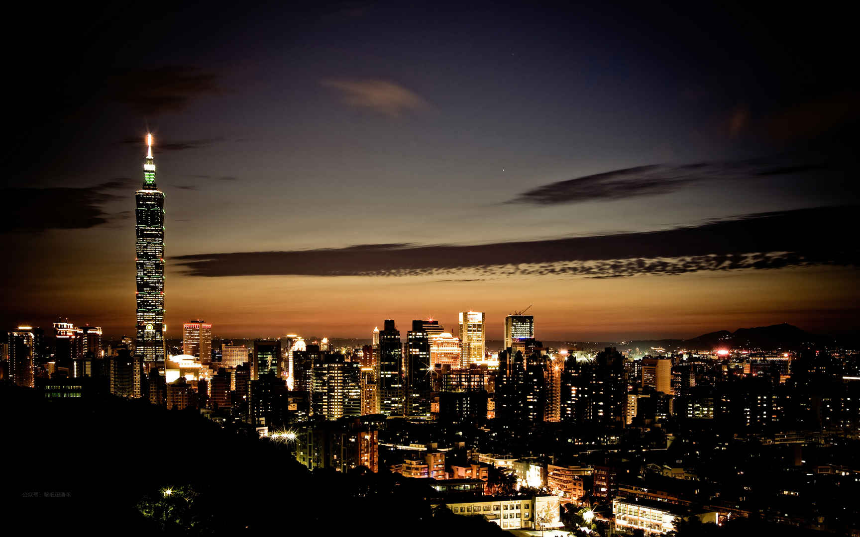 台北101大楼 城市 夜景壁纸-