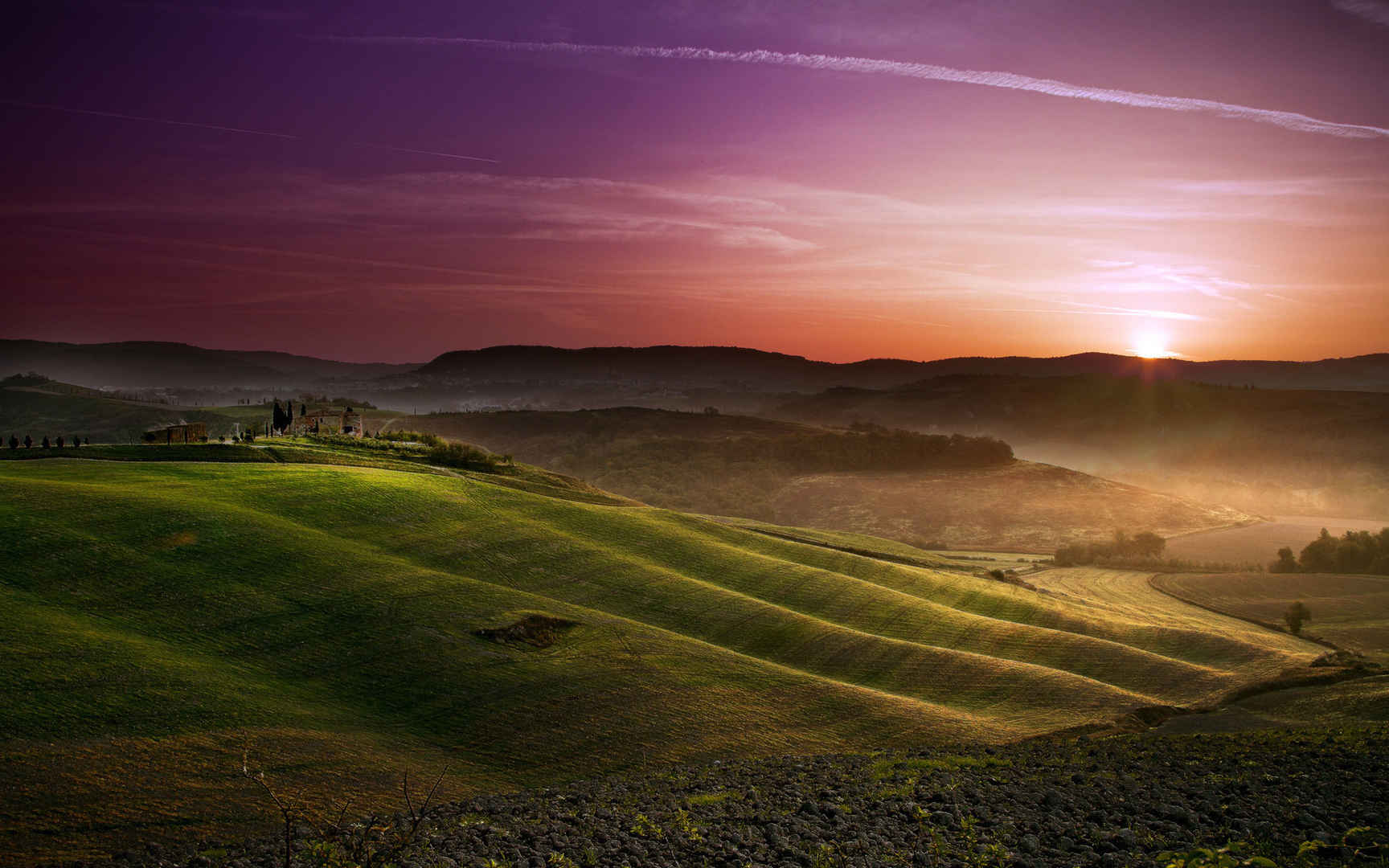 世界最美草原之一托斯卡纳草原风景壁纸-
