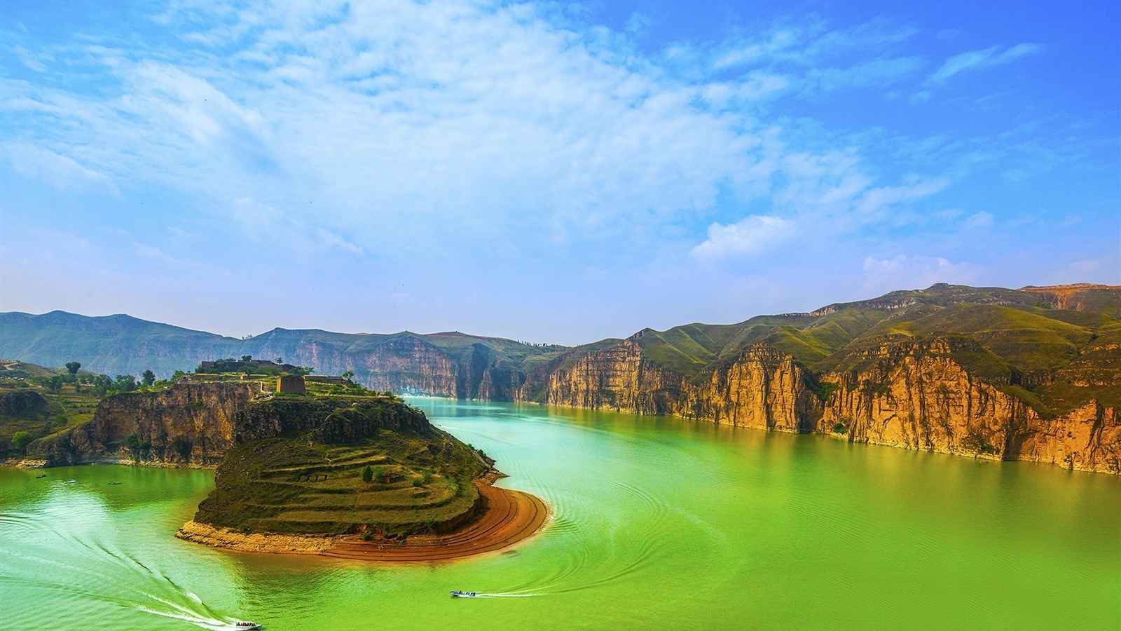 中国最美十大峡谷之一偏关老牛湾风景壁纸
