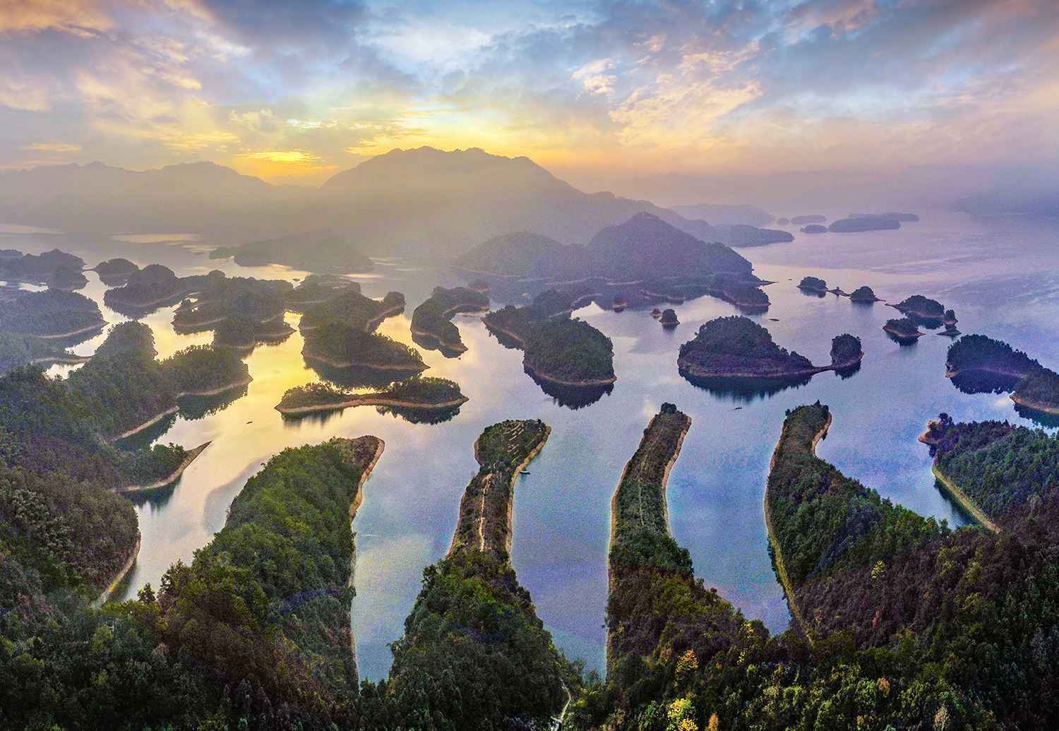 世界三大千岛湖之一新安江水库风景壁纸-