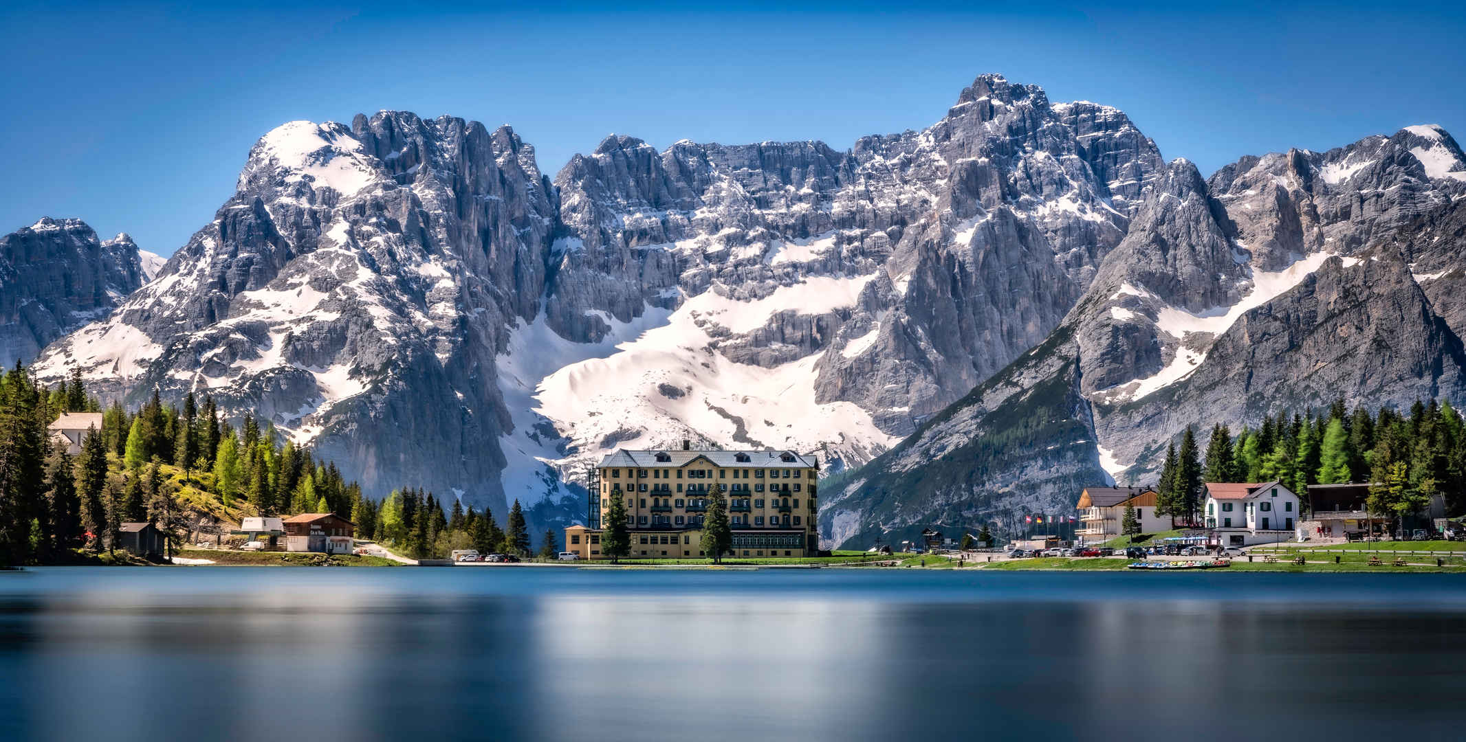 阿尔卑斯山 意大利 米苏芮娜湖风景4k高清壁纸-