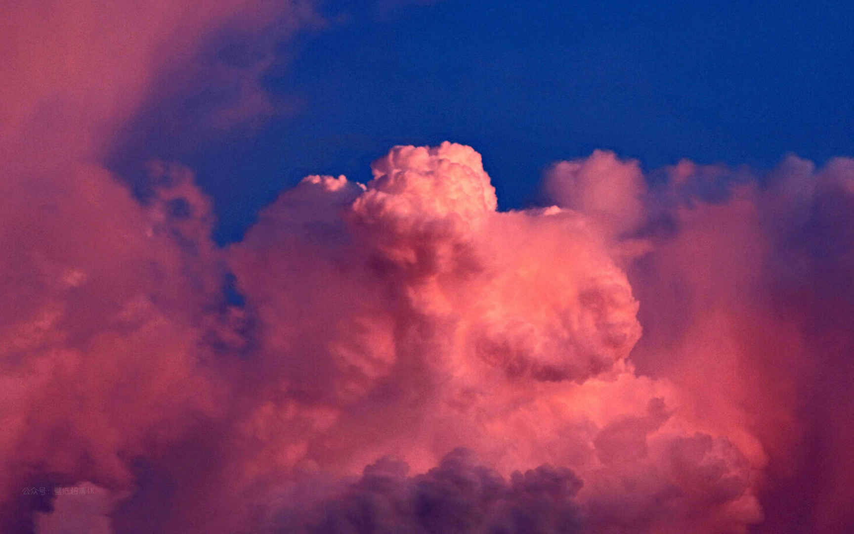 天空中粉色唯美的云朵电脑壁纸-