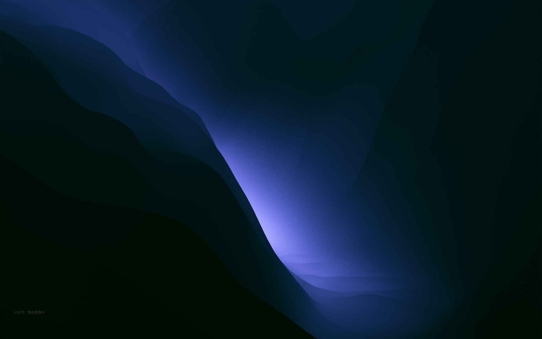 macOS Monterey 深蓝色发光背景壁纸