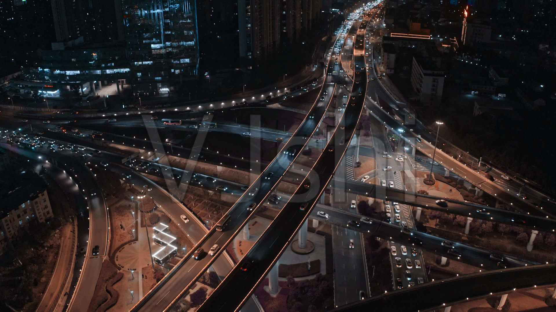 城市夜景立交桥的魅力