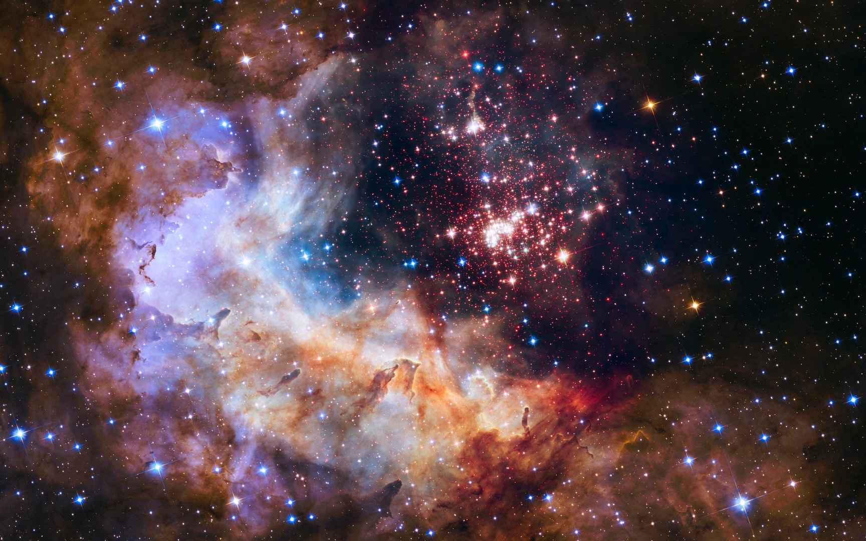 炫丽唯美的宇宙星云，神奇浩瀚的宇宙桌面壁纸图片-