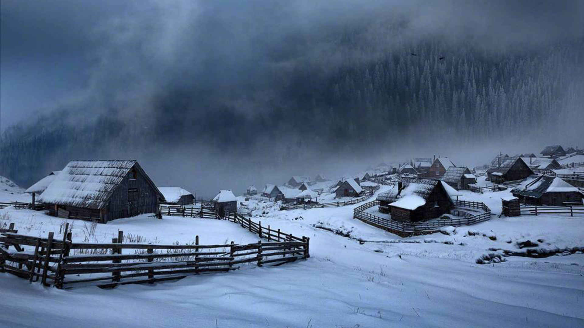 超美冬季雪景图片