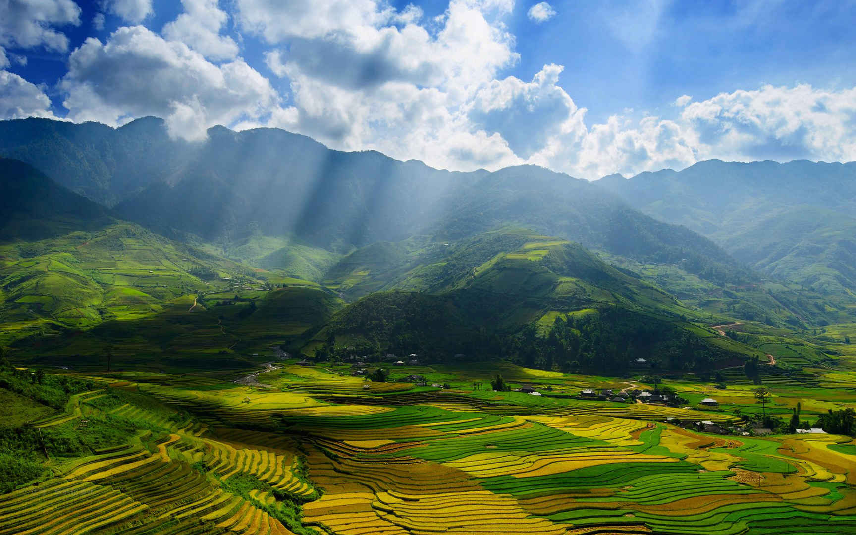 越南风景唯美梯田高清桌面壁纸图片