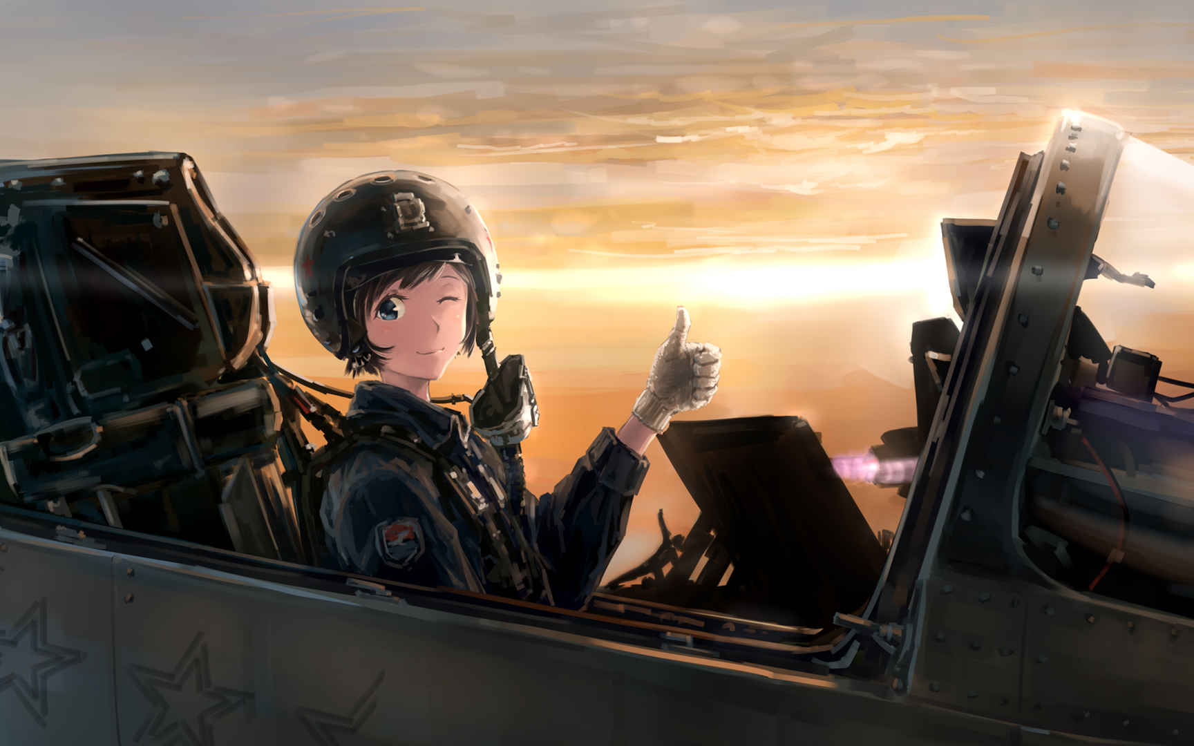 日本动画片飞行员女孩壁纸图片