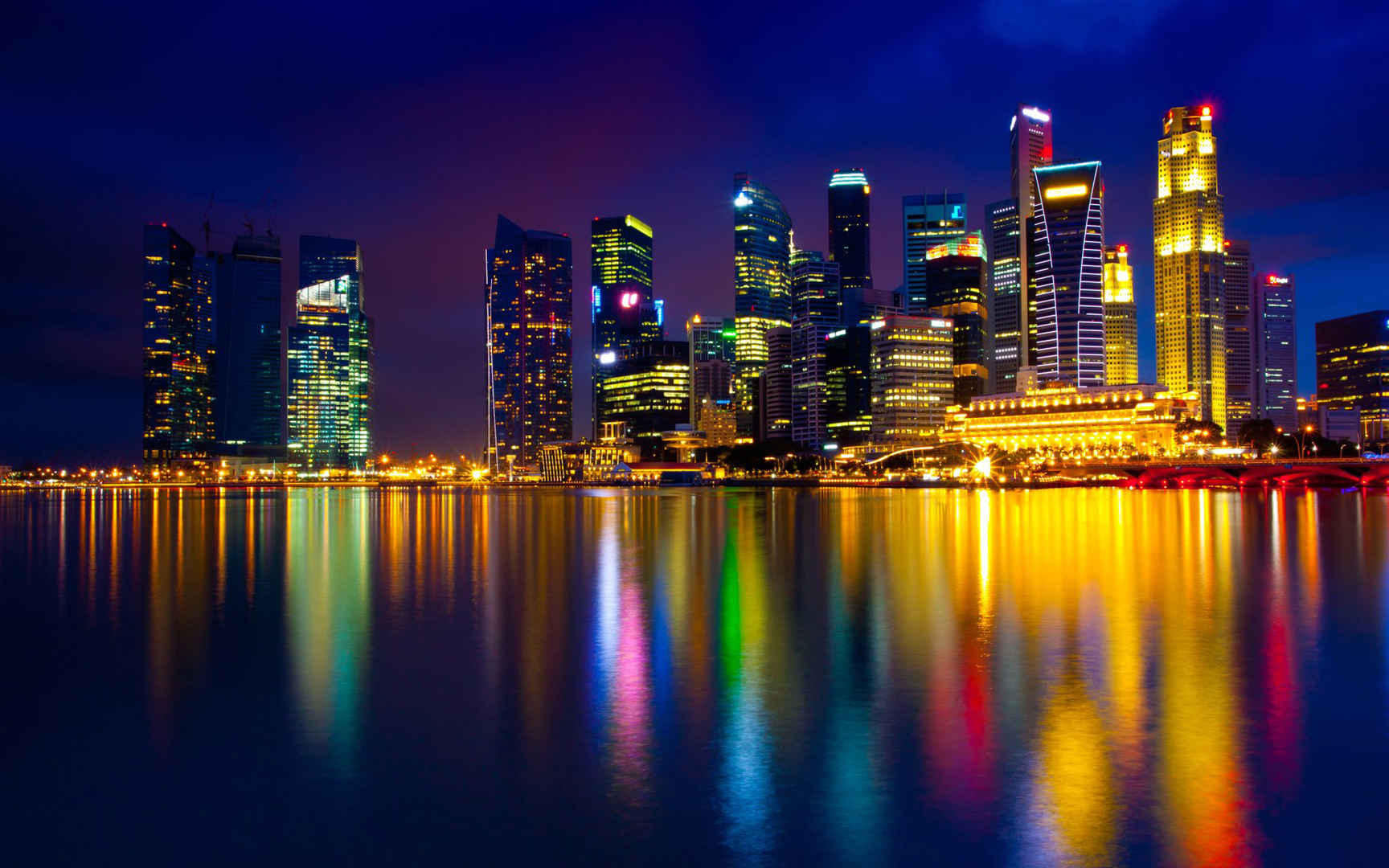 新加坡城市夜景高清壁纸图片