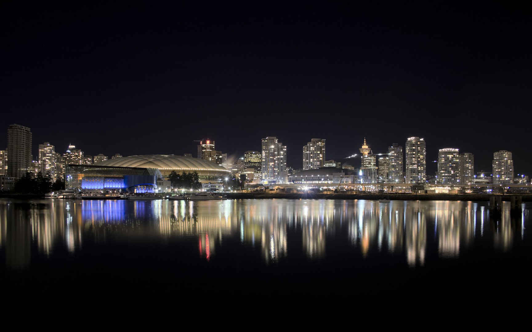 温哥华城市夜景桌面高清壁纸图片