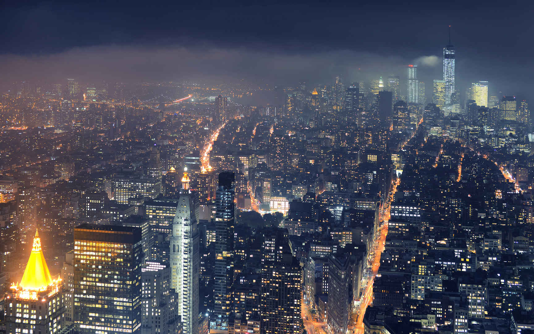 纽约城市夜景灯火阑珊壁纸图片