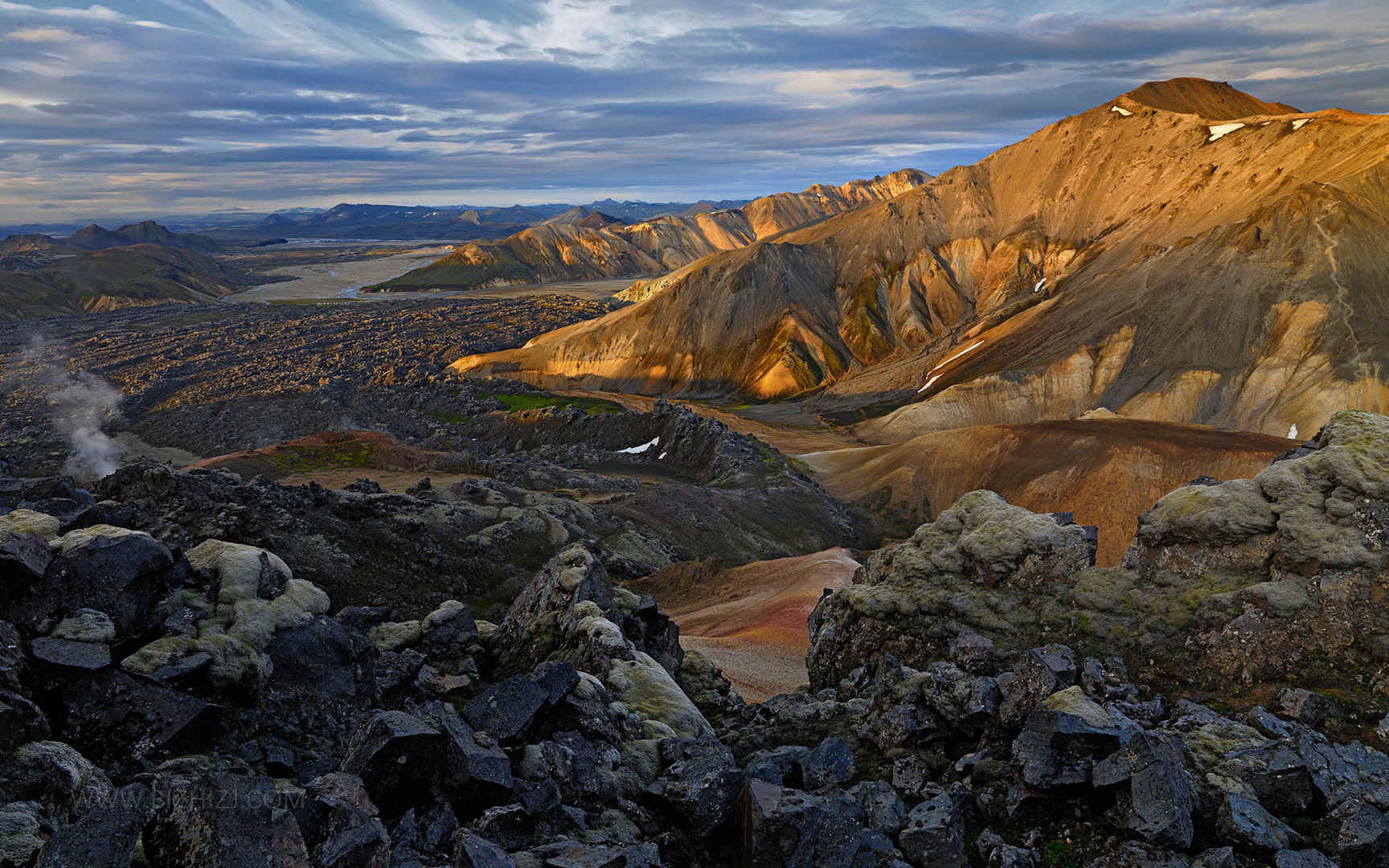 冰岛岩石山脉石头壮丽风景壁纸图片-