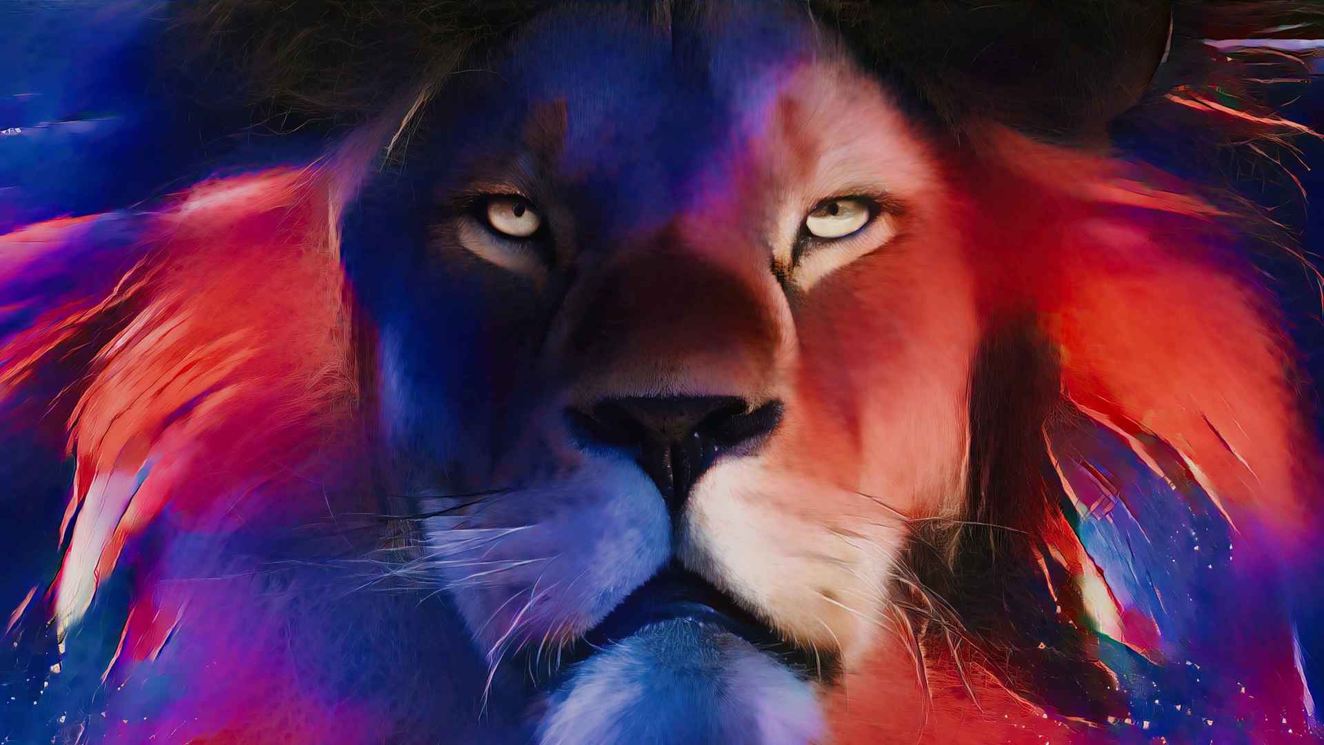 绘画狮子王面容壁纸-