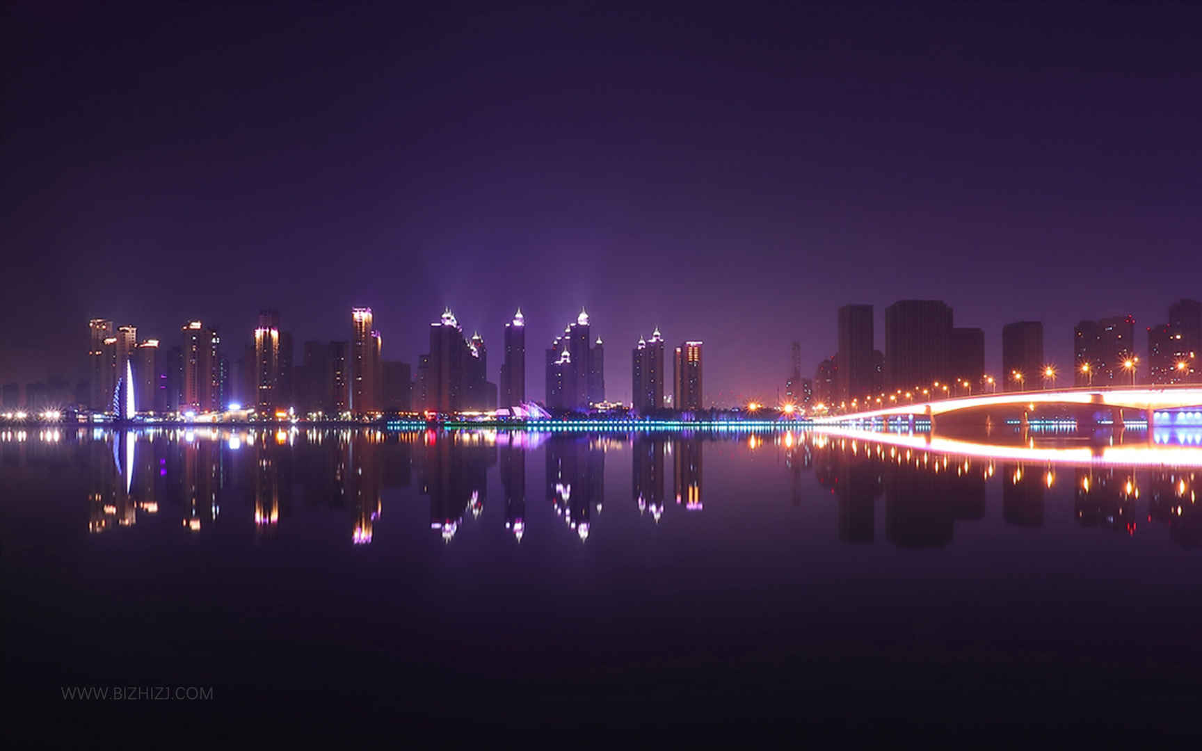 安徽省蚌埠市龙子湖夜景-