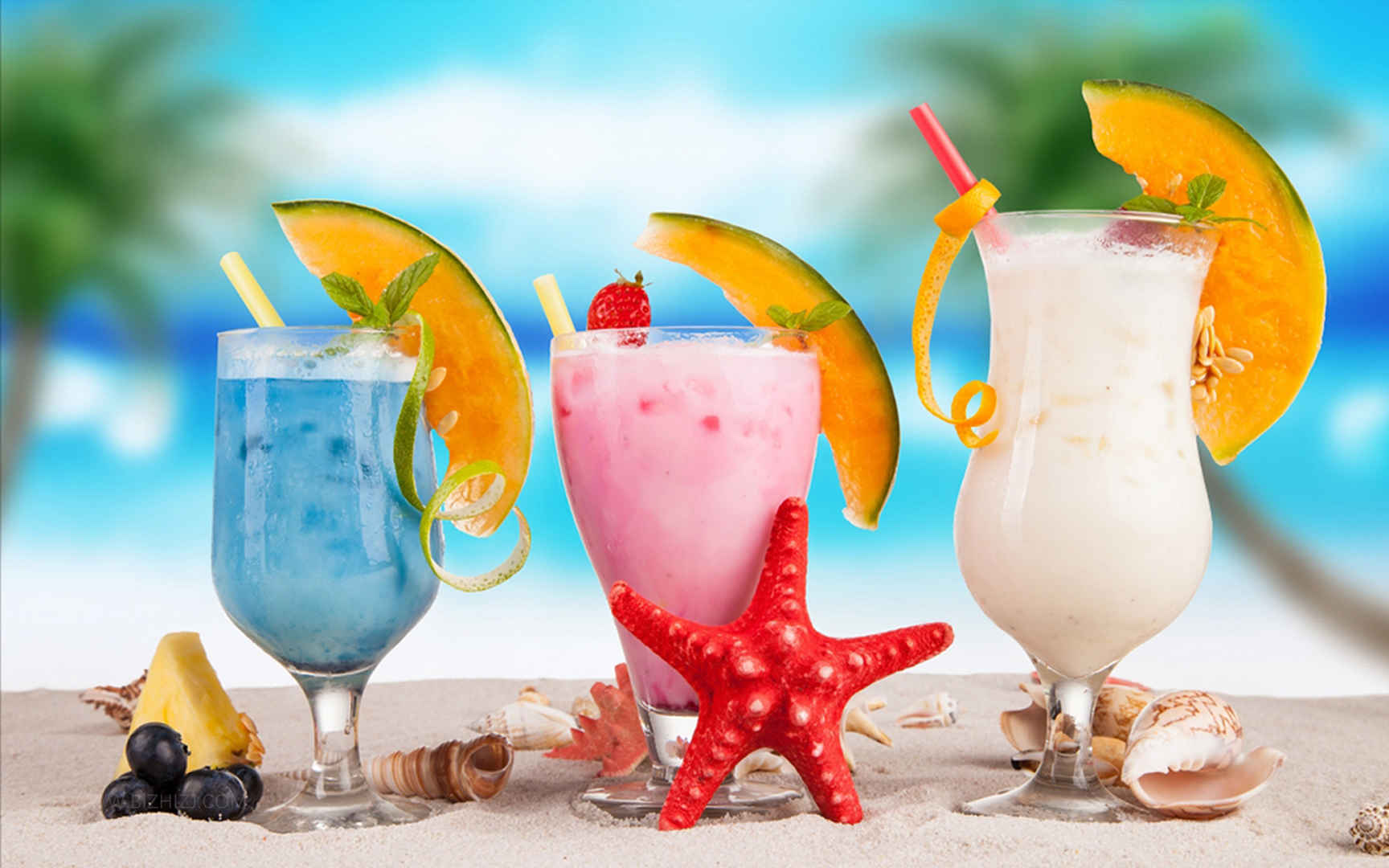 夏季海滩果汁鸡尾酒-
