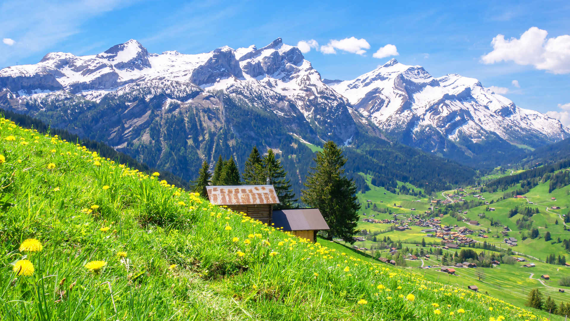 瑞士伯尔尼高地真实大自然风景图片
