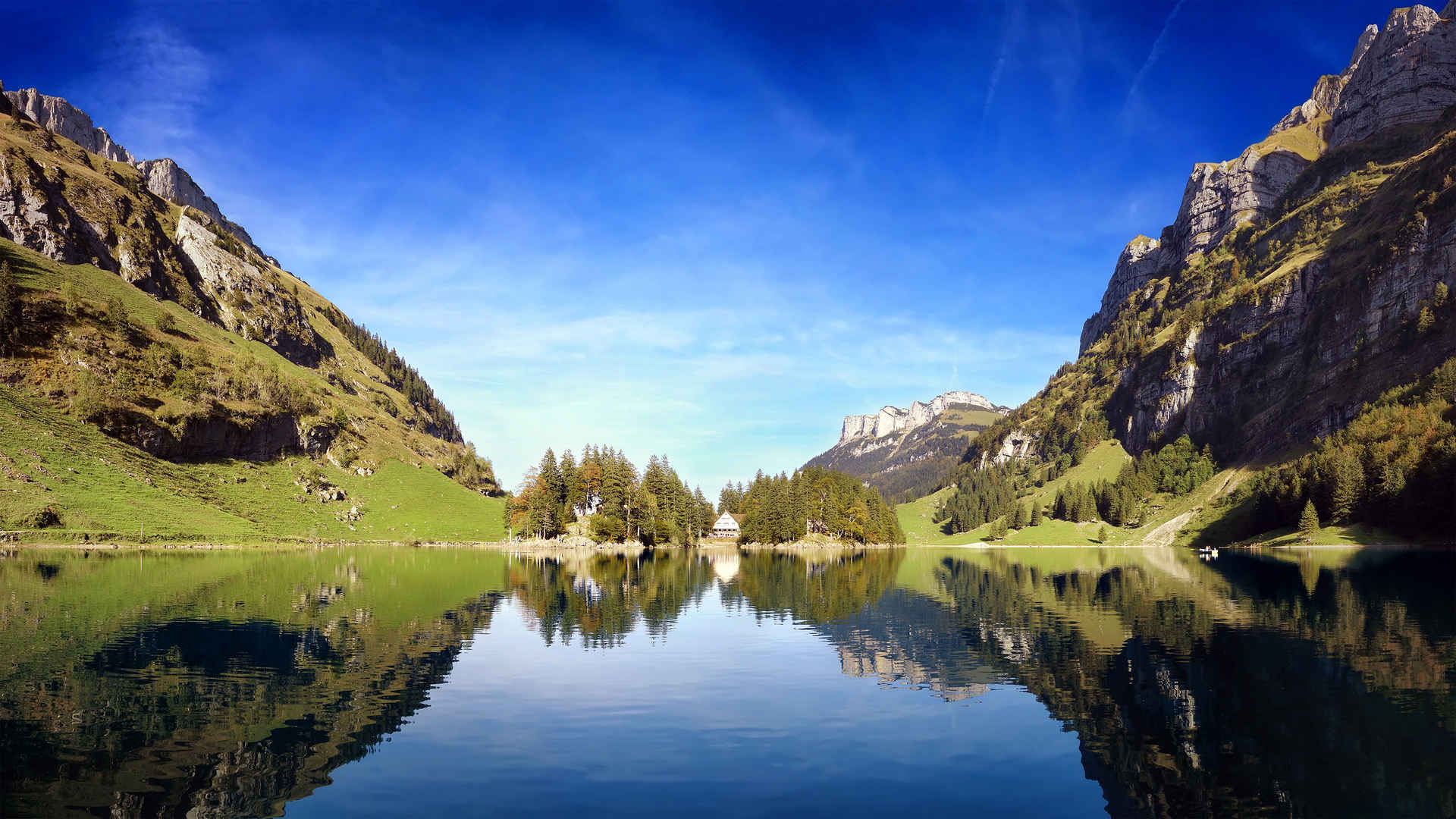 瑞士阿尔卑斯湖风景壁纸唯美