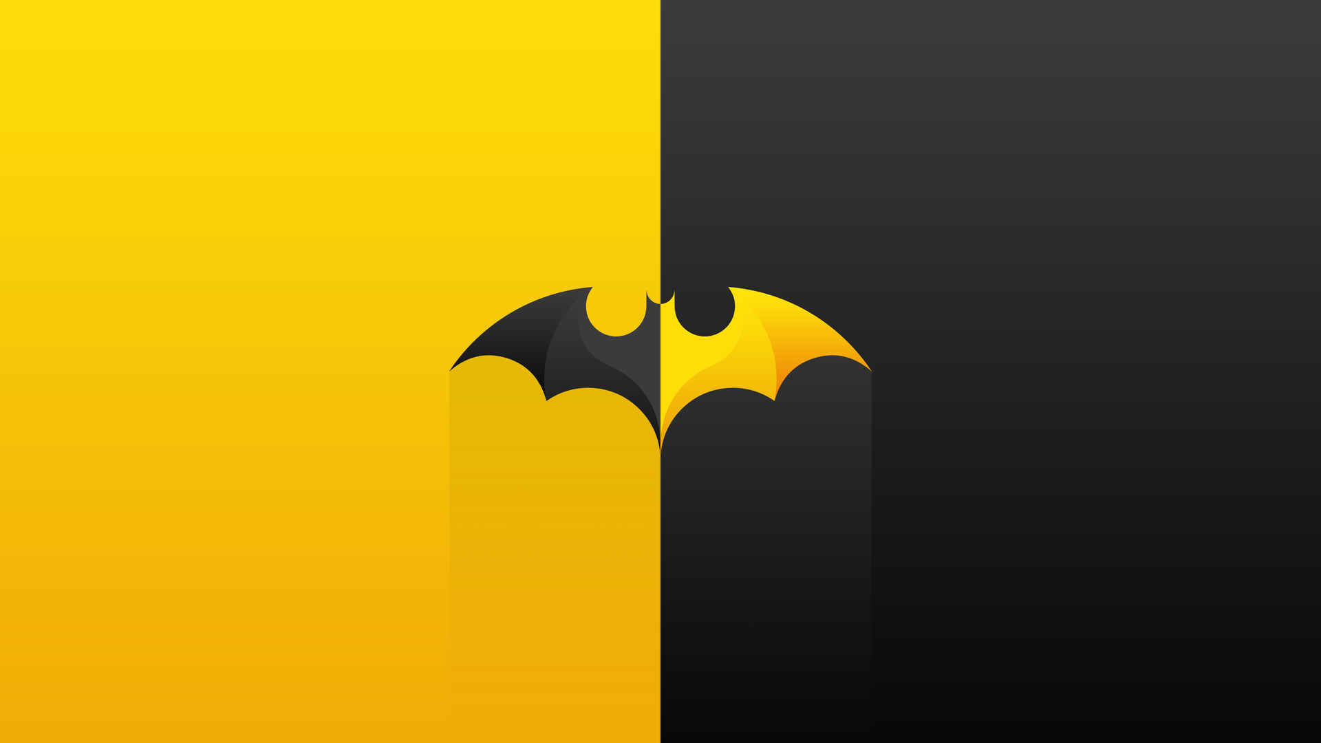 蝙蝠侠标志logo黄黑交接壁纸