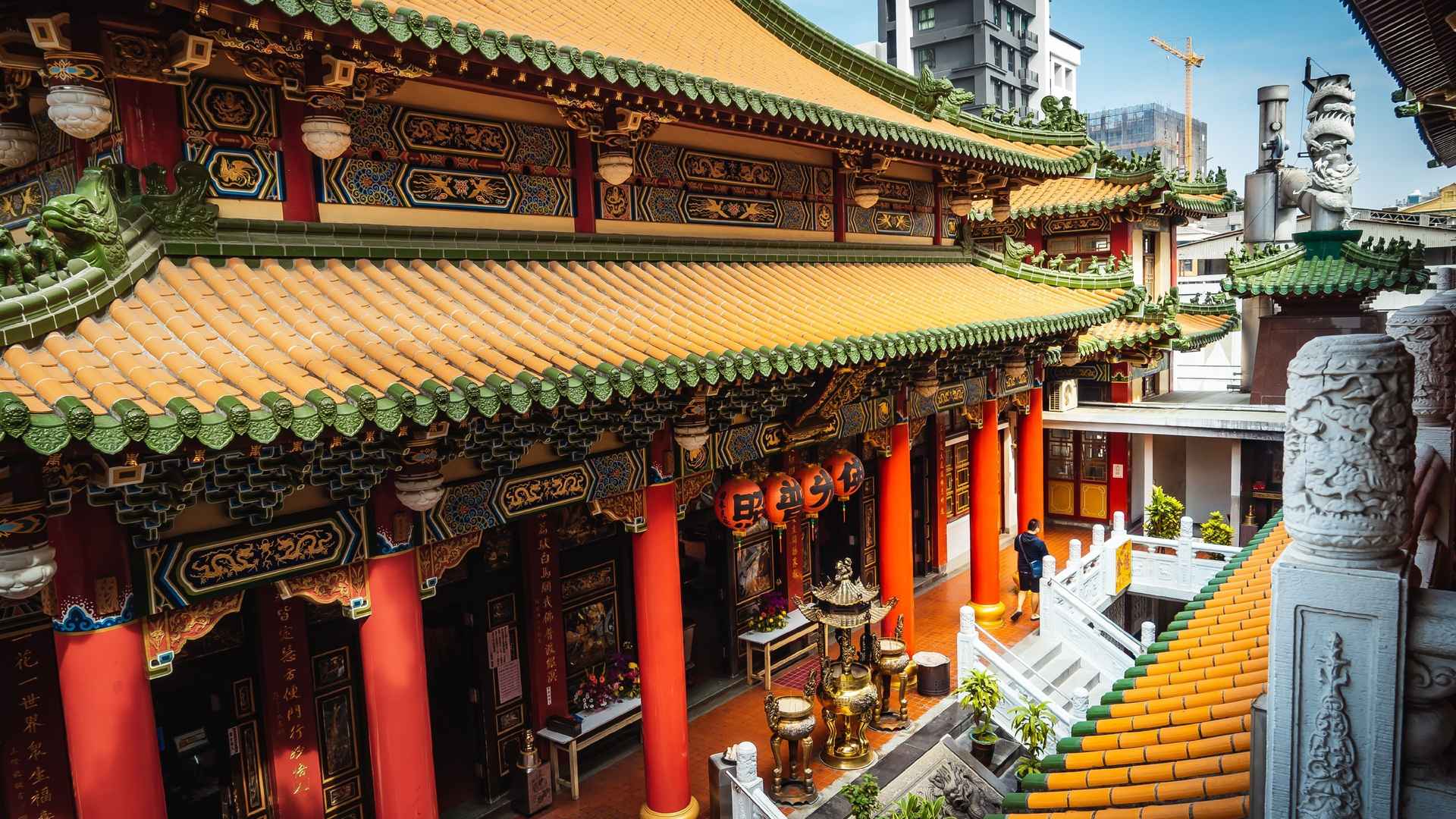 台湾宗教建筑高雄寺庙电脑壁纸