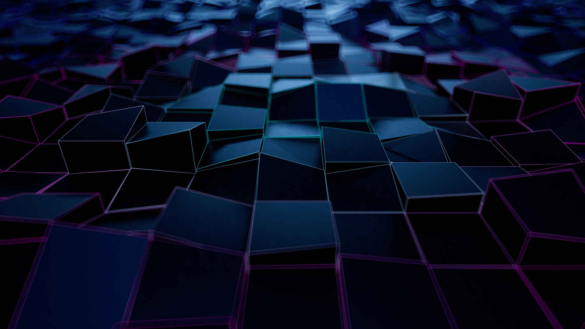 3D 立方体暗色电脑壁纸