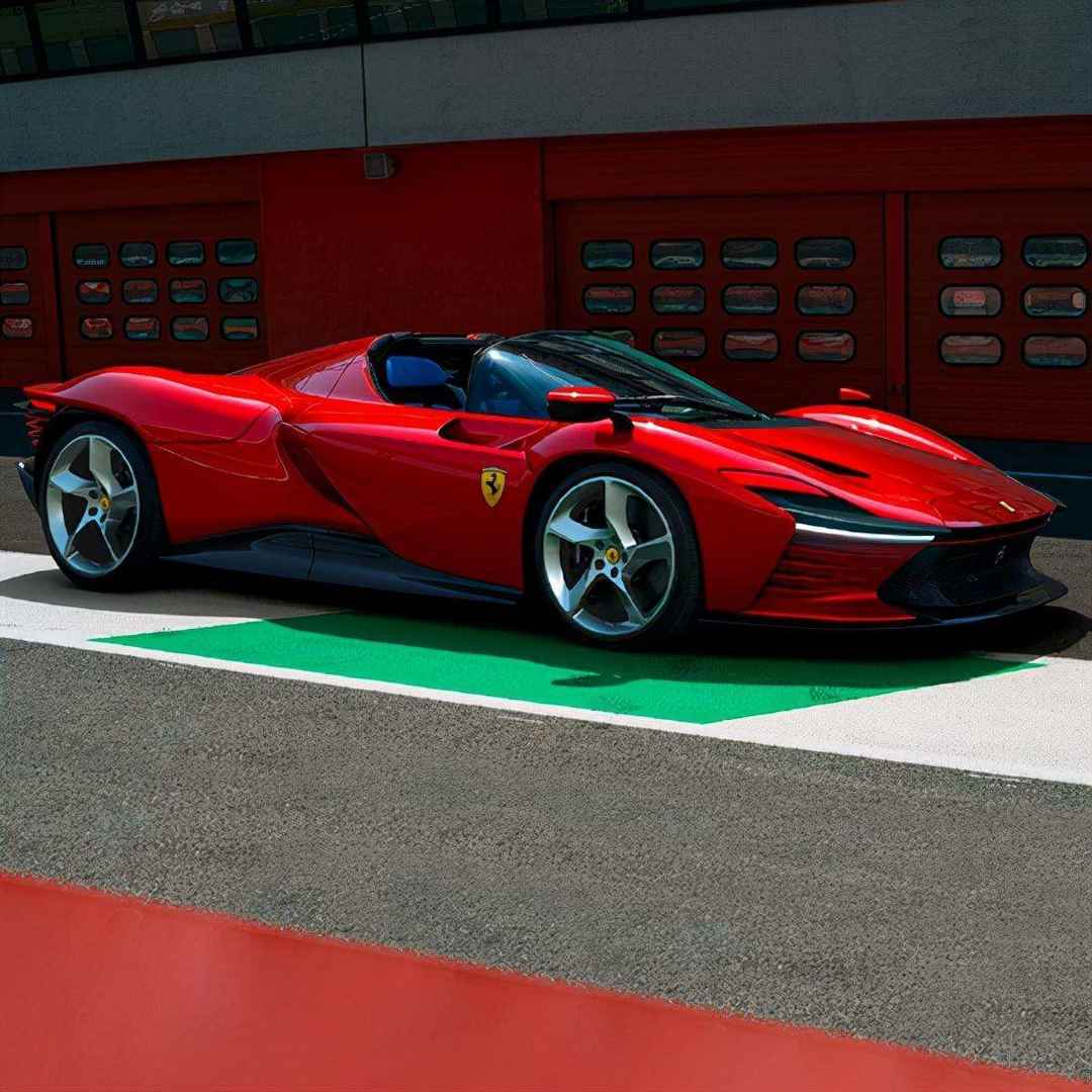 车库内的红色Novitec法拉利超级跑车静态展示电脑壁纸，型号812 Superfas-
