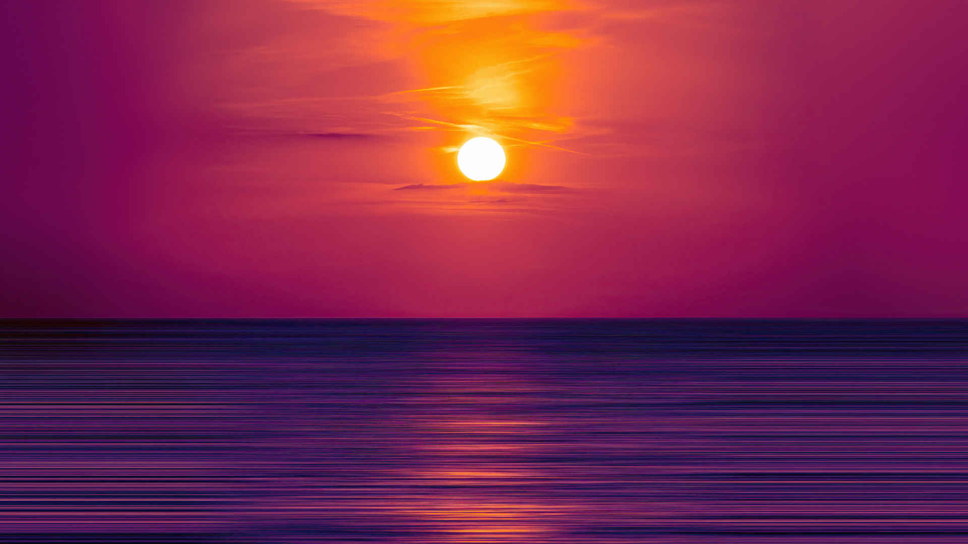 海平面日落壁纸风景唯美