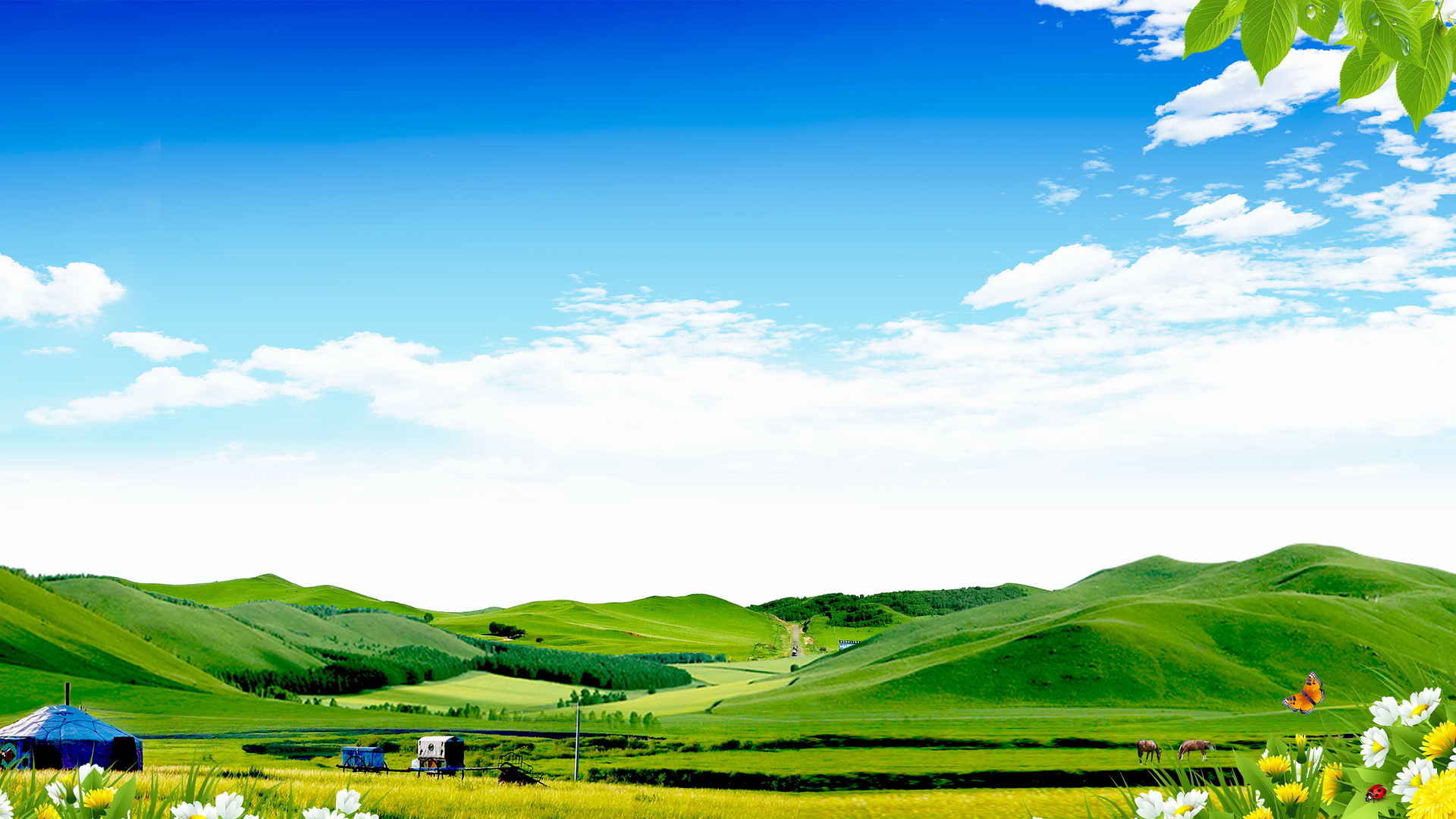 内蒙古草原 蒙古包 风景