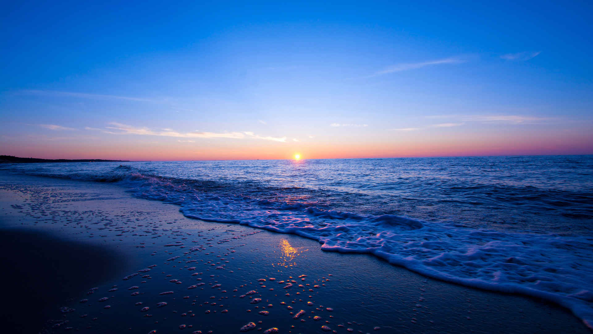 日落 大海 海滩壁纸-