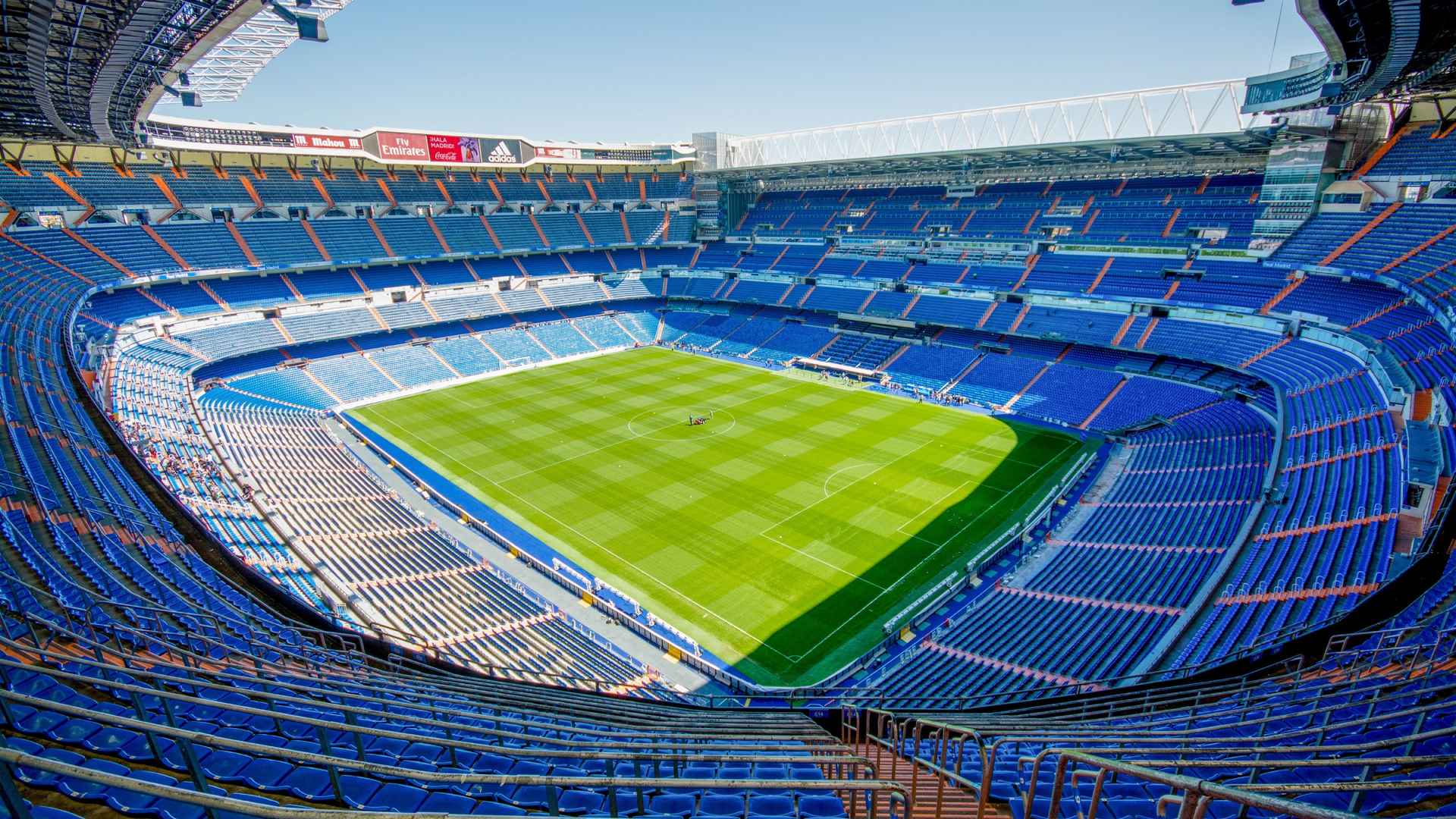 西班牙马德里 大球场 露天看台 席位 足球场 体育馆全景