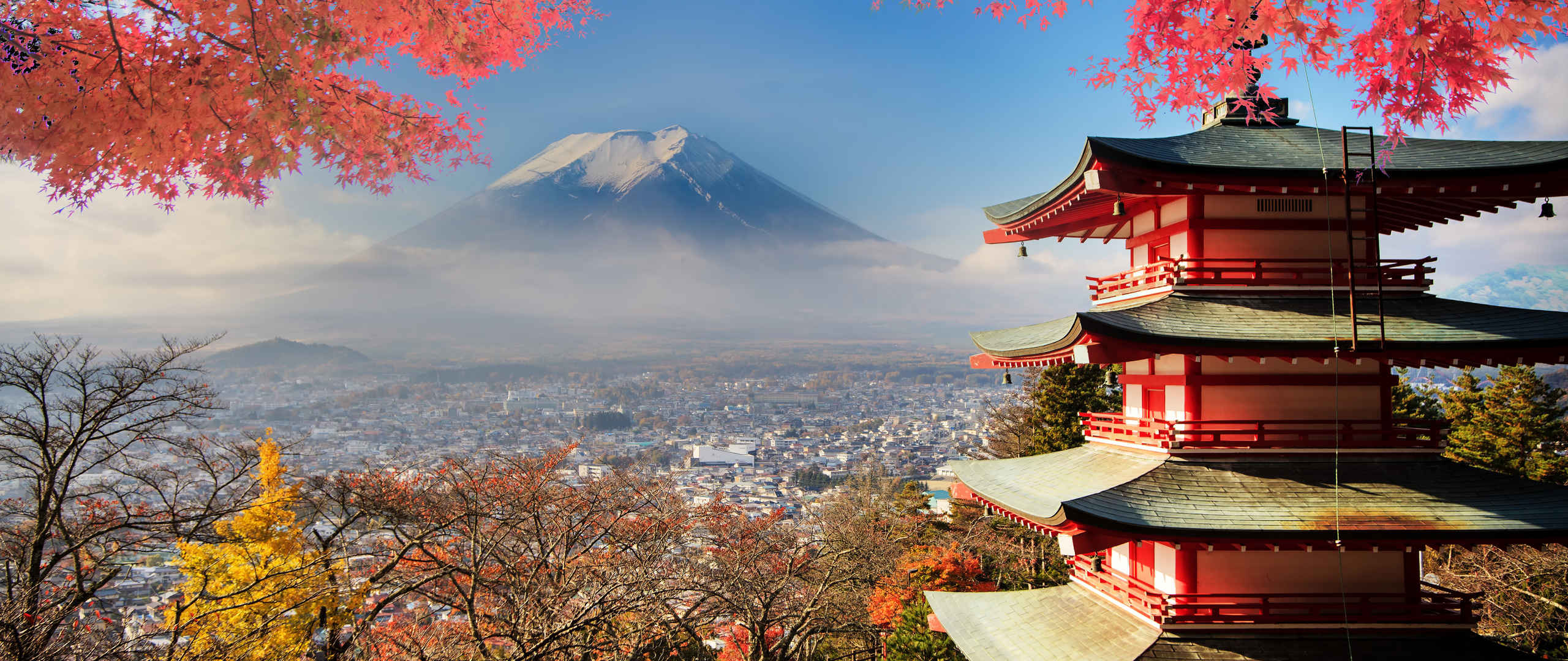 日本富士山古建筑清水寺壁纸
